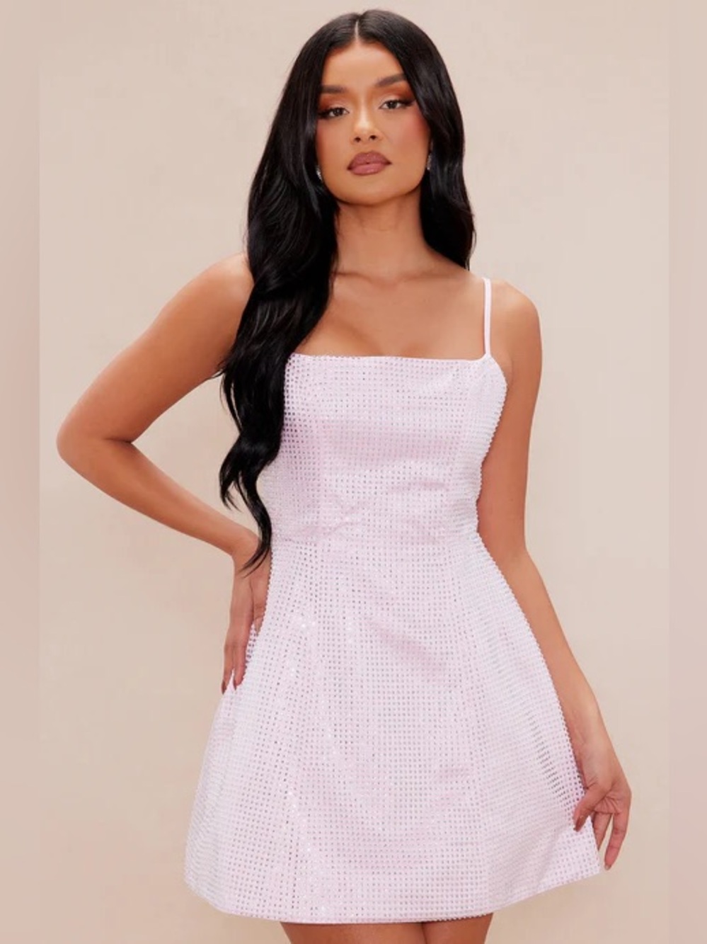 Nova Luxe Corrina Satin Sequin A Line Mini Dress NEW 🏷️